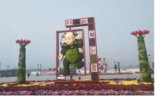 河北石家庄立体花坛-梨园春色